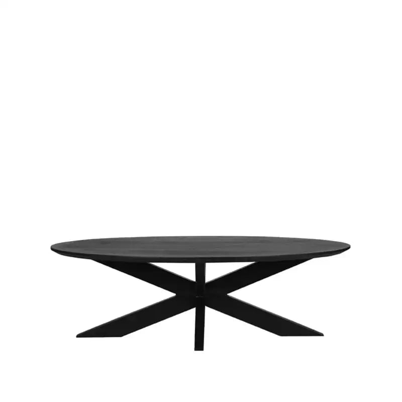 Table Basse Industrielle Ronde Manguier Noir
