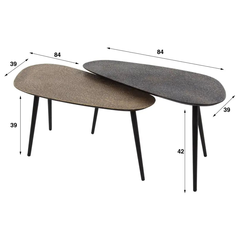 Tables Basses Métal Design dimensions