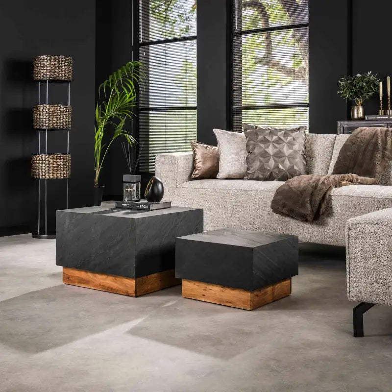 Table Basse Noir et Bois