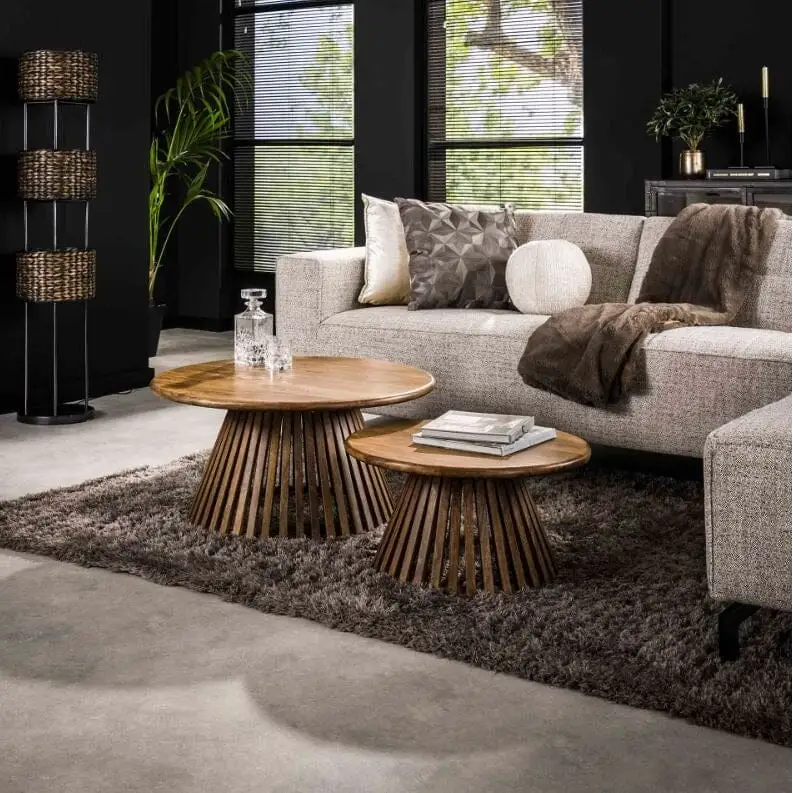 Table Basse Ronde Bois Manguier