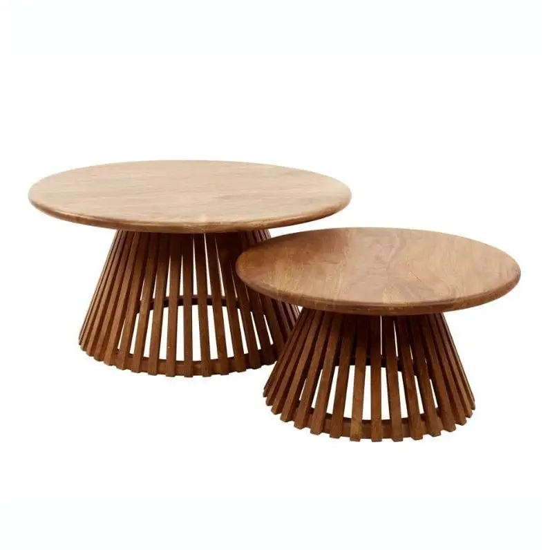 Table Basse Ronde Bois Manguier