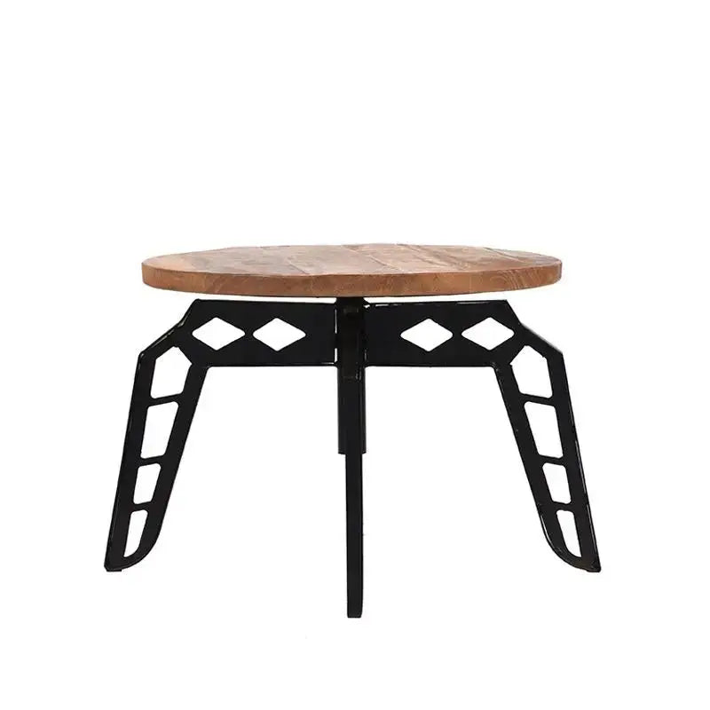 Table Basse Ronde Bois Métal 60x60