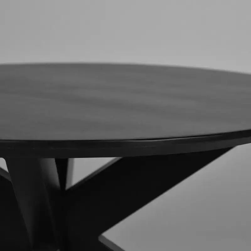 Table Basse Industrielle Ronde Manguier Noir Et Pieds Métal lyadesign 