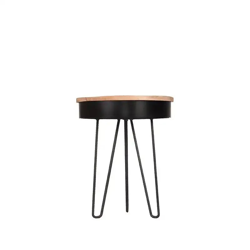 Table Basse Industrielle Ronde Structure Métal Noir 44x44 lyadesign 