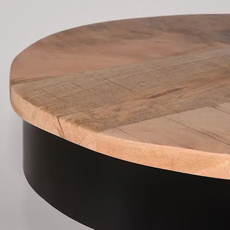 Table Basse Industrielle Ronde Structure Métal Noir 44x44 lyadesign 