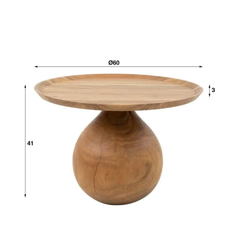 Table d&#39;Appoint Bois Naturel dimensions