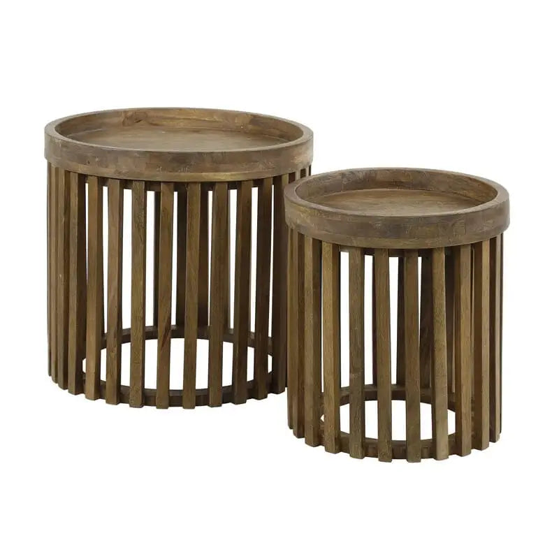 tables d&#39;appoint ronde  en bois de manguier de haute qualité