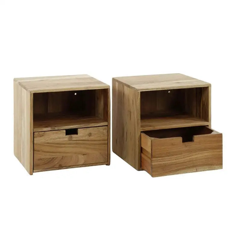 Image des deux tables de chevet dans une chambre à coucher, démontrant leur intégration harmonieuse dans l&#39;espace