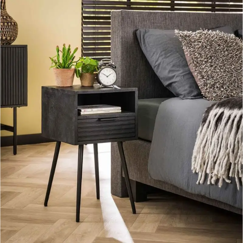 Table De chevet Bois Noir