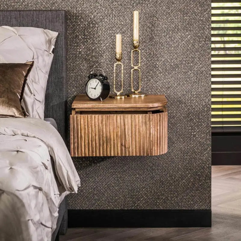 Table de chevet suspendue - Design contemporain avec motif de vagues