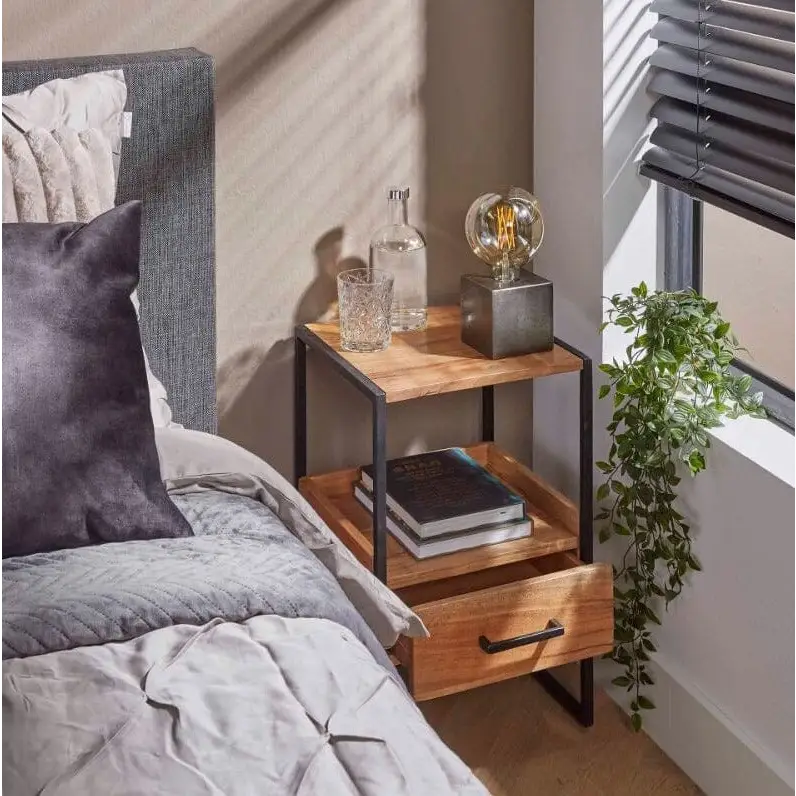 Table De Chevet 1 Tiroir bois acacia