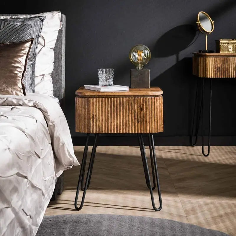 Table De Nuit Bois Rayure