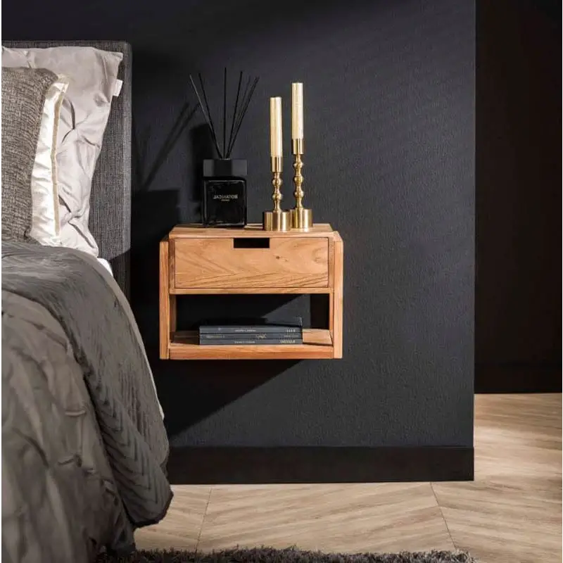 Table De Nuit Suspendue Bois