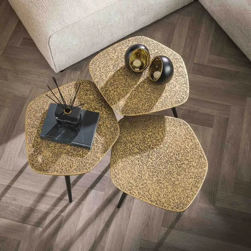 Table basse organique en bronze antique - Détail du plateau