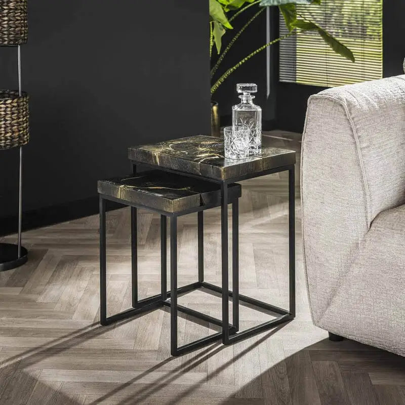 Table Gigogne Metal Teck