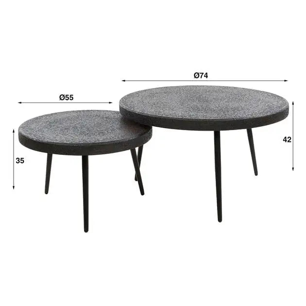 Table basse ronde en métal avec design élégant et moderne