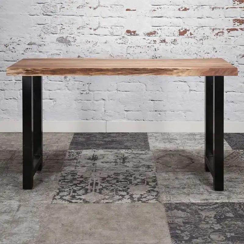 Table de bar industrielle effet tronc d&#39;arbre lyadesign 