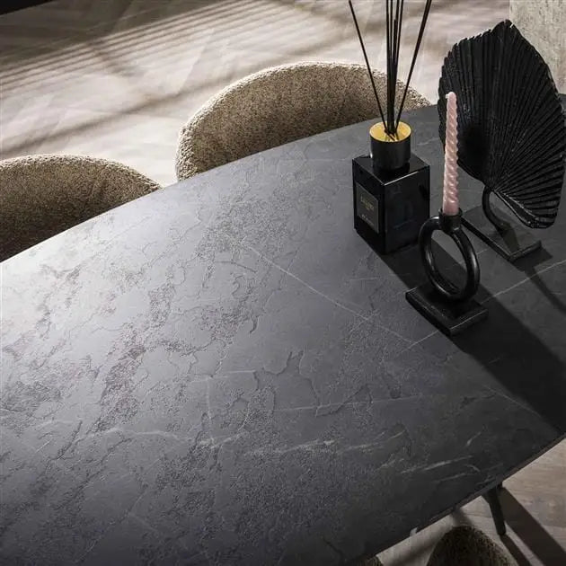 Vue du Cadre en Acier de la Table Haute Noir