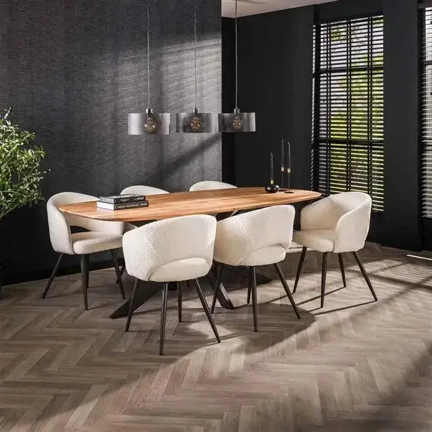 Table de Salle a Manger en Acacia VUE DESSUS