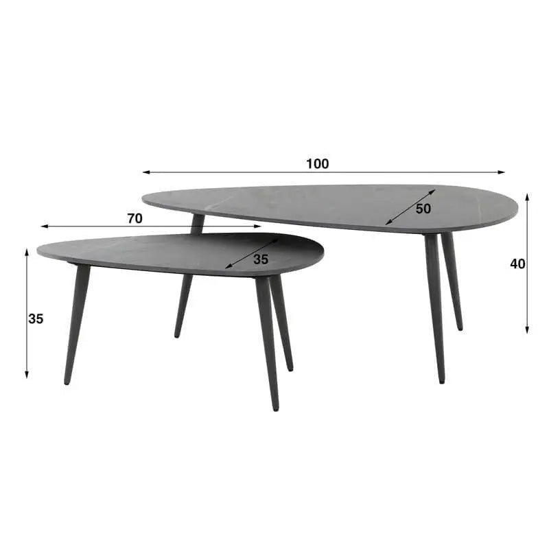 Tables gigognes en forme de rein - Luxe et sophistication