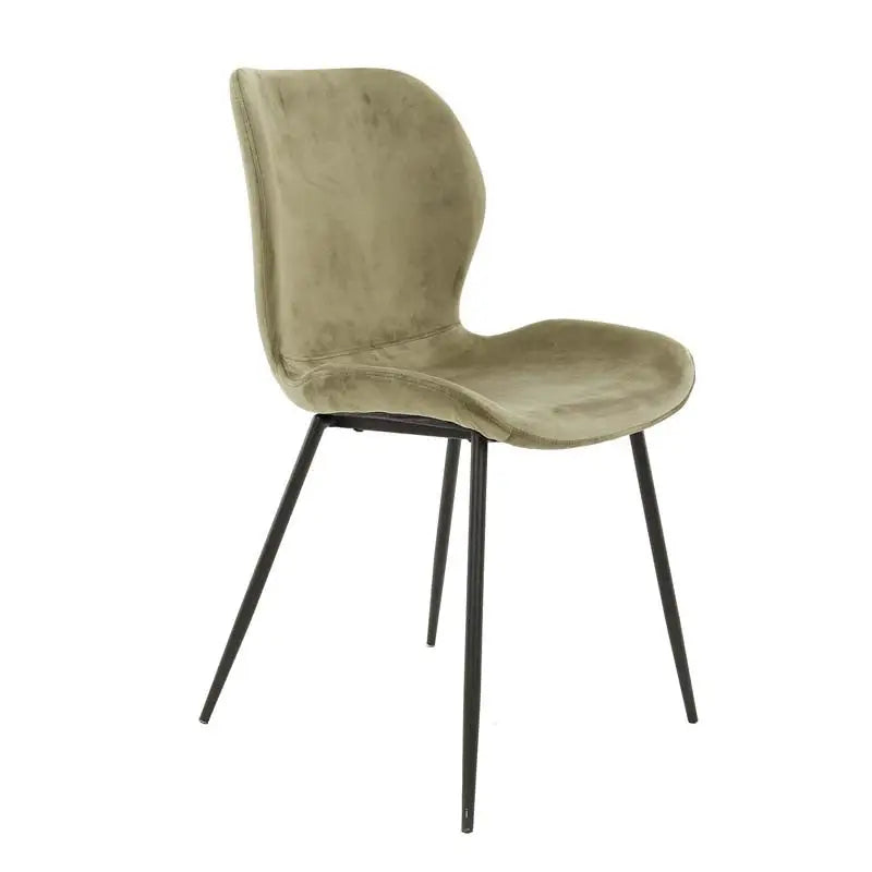 Chaise Industrielle en velours sur pieds ronds lot de 4 lyadesign 