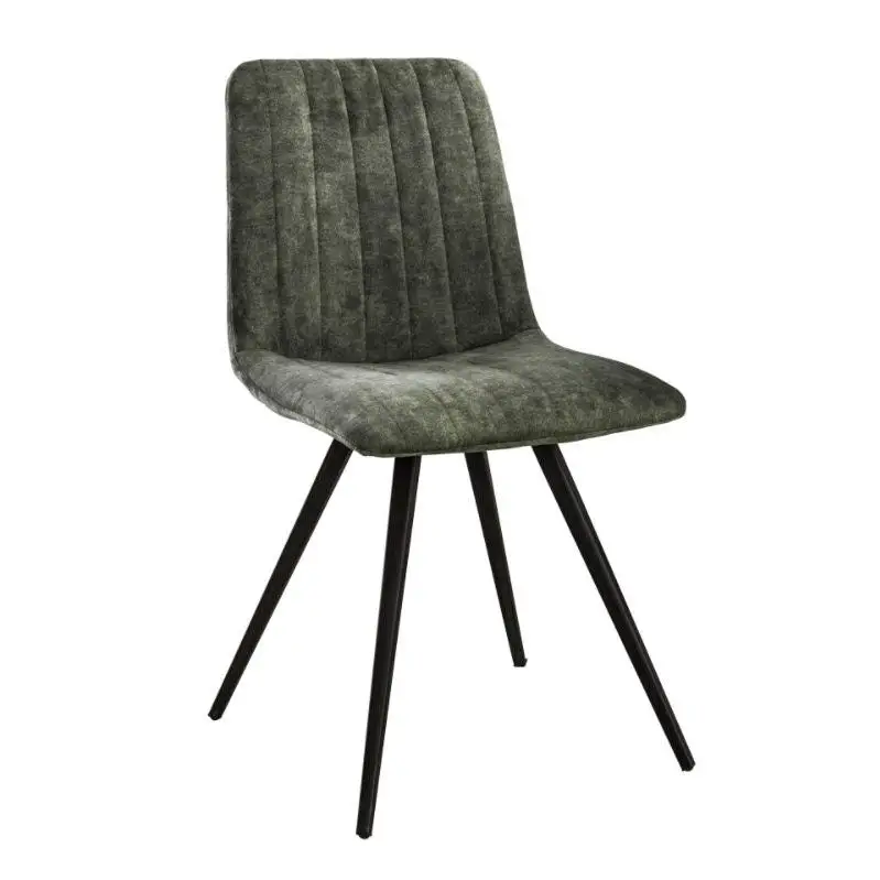 Chaise Industrielle en velours ligné lot de 4 lyadesign 