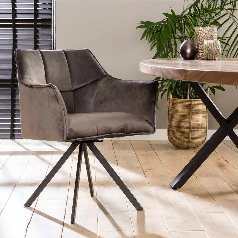 Fauteuil Design Rotatif Velours lot de 2