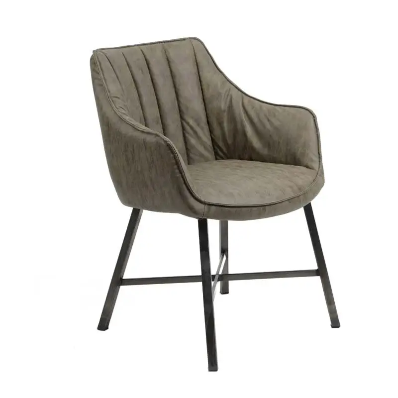 Chaise Industrielle tissu et métal lot de 2 lyadesign 