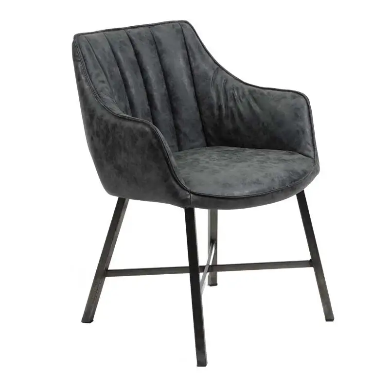 Chaise Industrielle tissu et métal lot de 2 lyadesign 