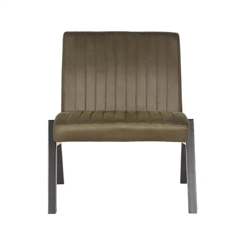 Chaise industrielle droite en tissu et métal lyadesign 