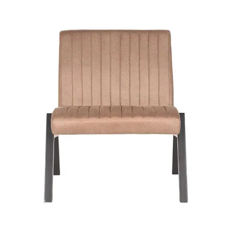 Chaise industrielle droite en tissu et métal lyadesign 