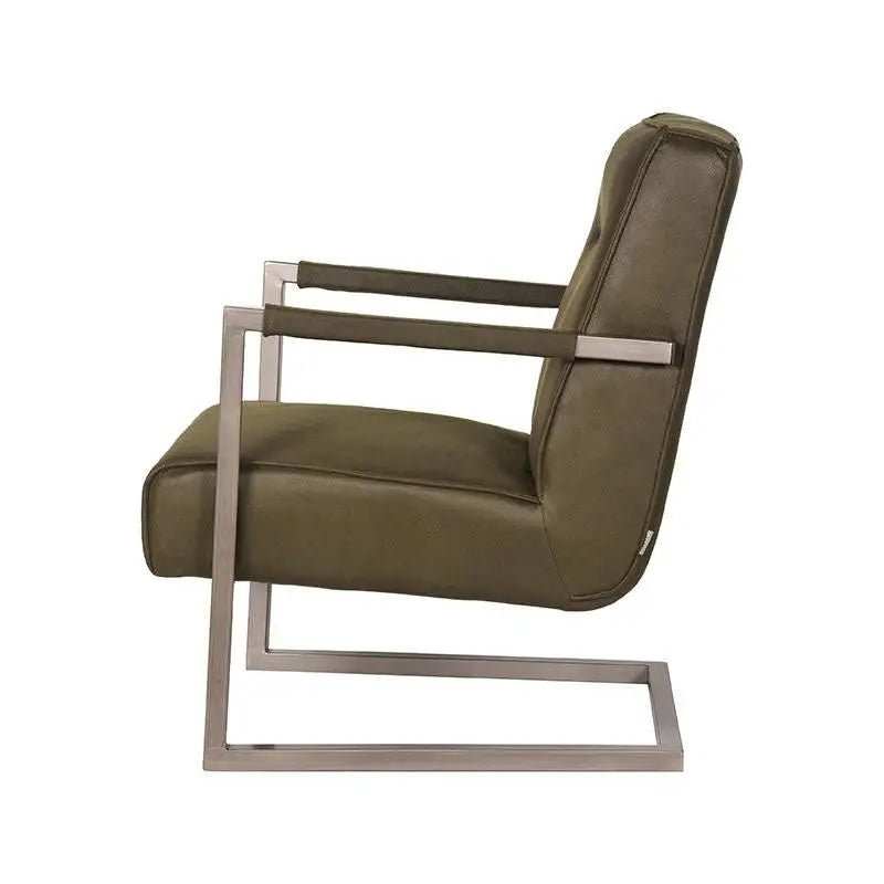 Chaise Industrielle en tissu microfibre avec accoudoirs lyadesign 