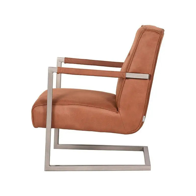 Chaise Industrielle en tissu microfibre avec accoudoirs lyadesign 