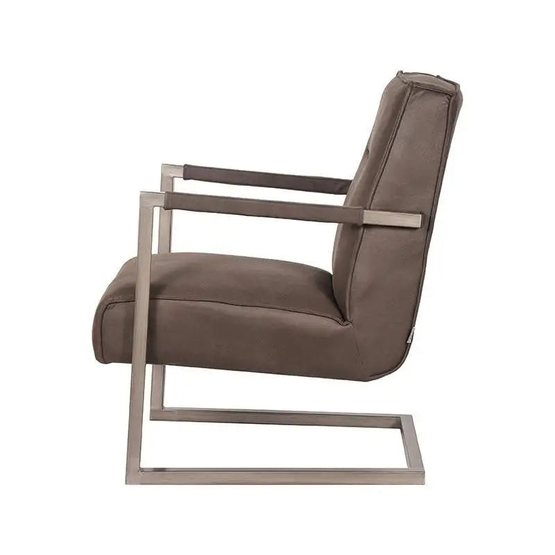 Chaise Industrielle en tissu microfibre avec accoudoirs lyadesign 