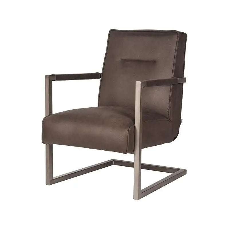 Chaise Industrielle en tissu microfibre avec accoudoirs lyadesign Anthracite 