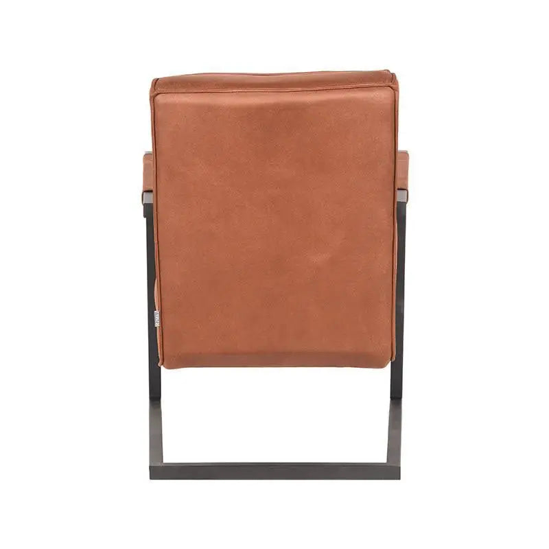 Chaise Industrielle en tissu microfibre couture diamant avec accoudoirs lyadesign 