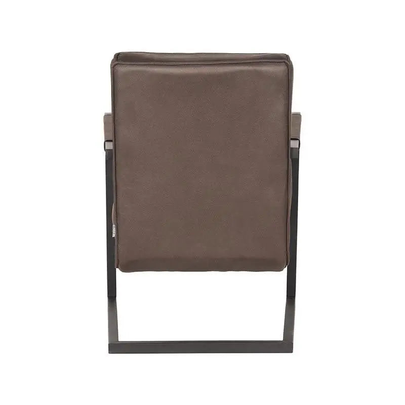 Chaise Industrielle en tissu microfibre couture diamant avec accoudoirs lyadesign 