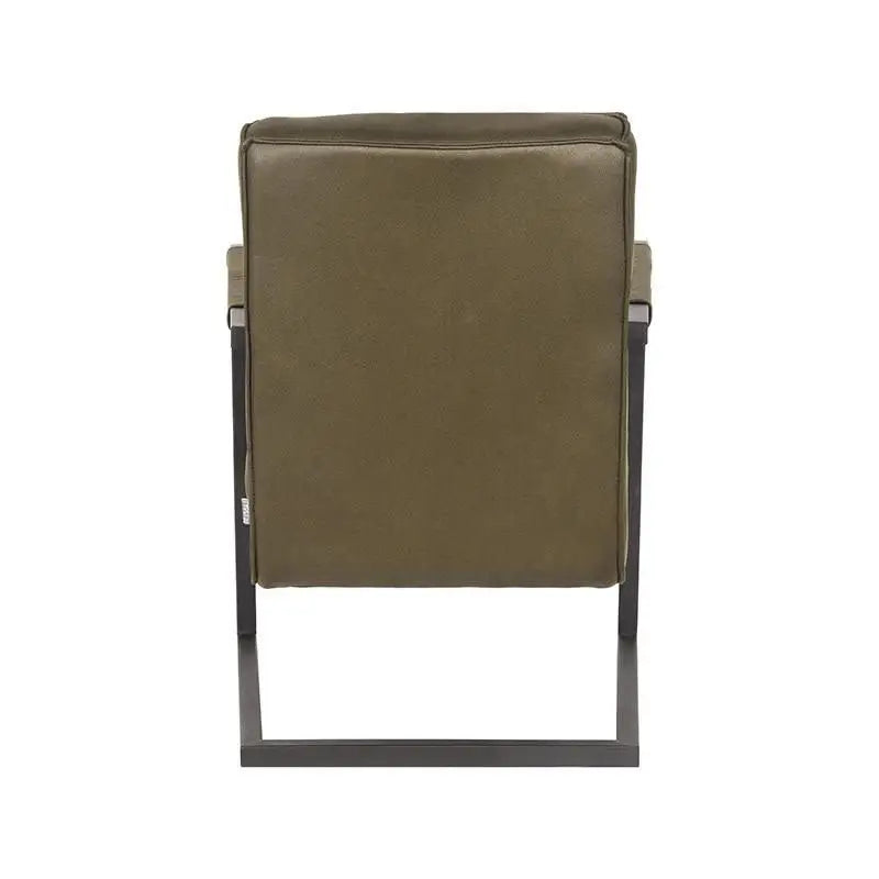 Chaise Industrielle en tissu microfibre couture diamant avec accoudoirs lyadesign 