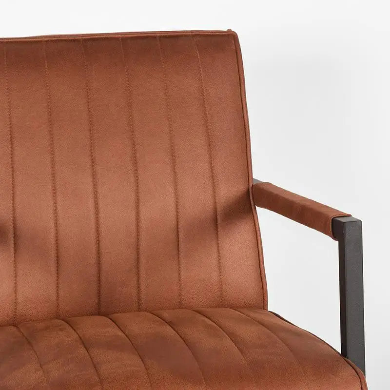 Chaise Industrielle en tissu microfibre ligné avec accoudoirs lyadesign 