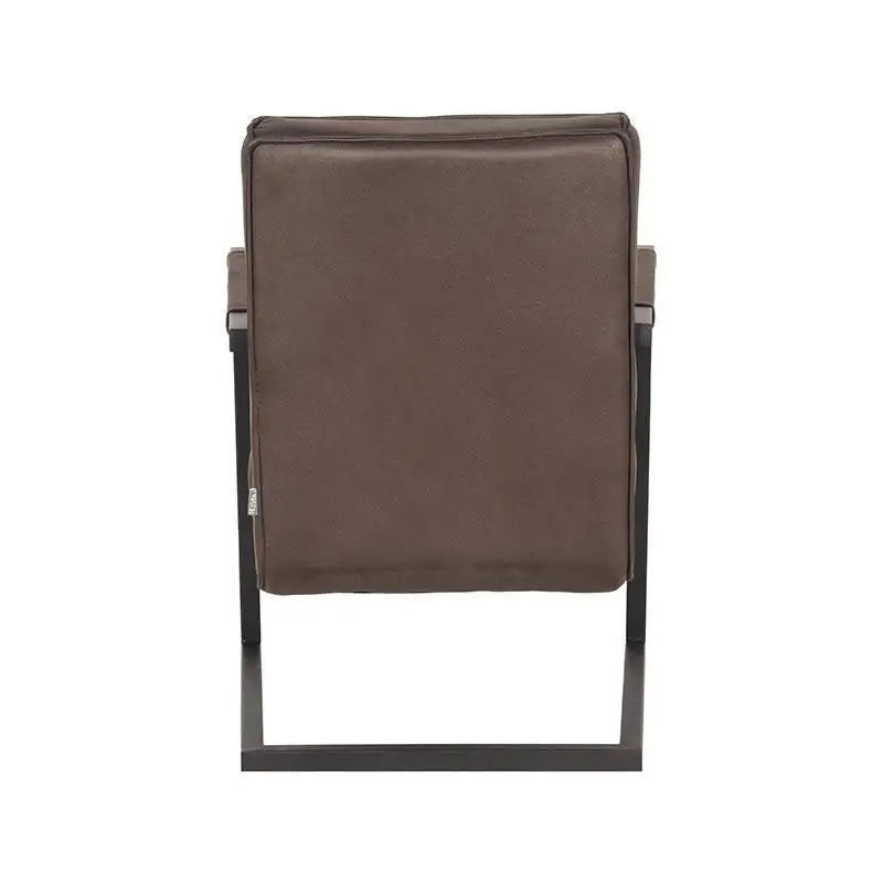 Chaise Industrielle en tissu microfibre ligné avec accoudoirs lyadesign 