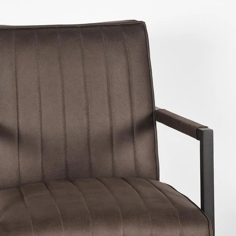 Chaise Industrielle en tissu microfibre ligné avec accoudoirs lyadesign 