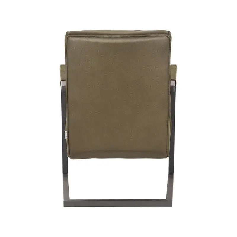 Chaise Industrielle en tissu microfibre ligné avec accoudoirs lyadesign 