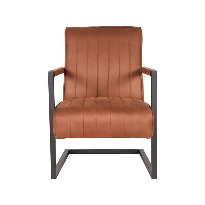 Chaise Industrielle en tissu microfibre ligné avec accoudoirs lyadesign 