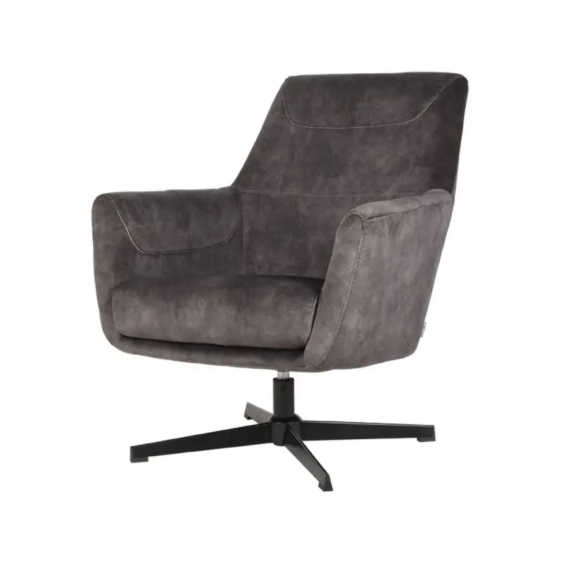 Chaise Industrielle en velours avec accoudoirs lyadesign Anthracite 