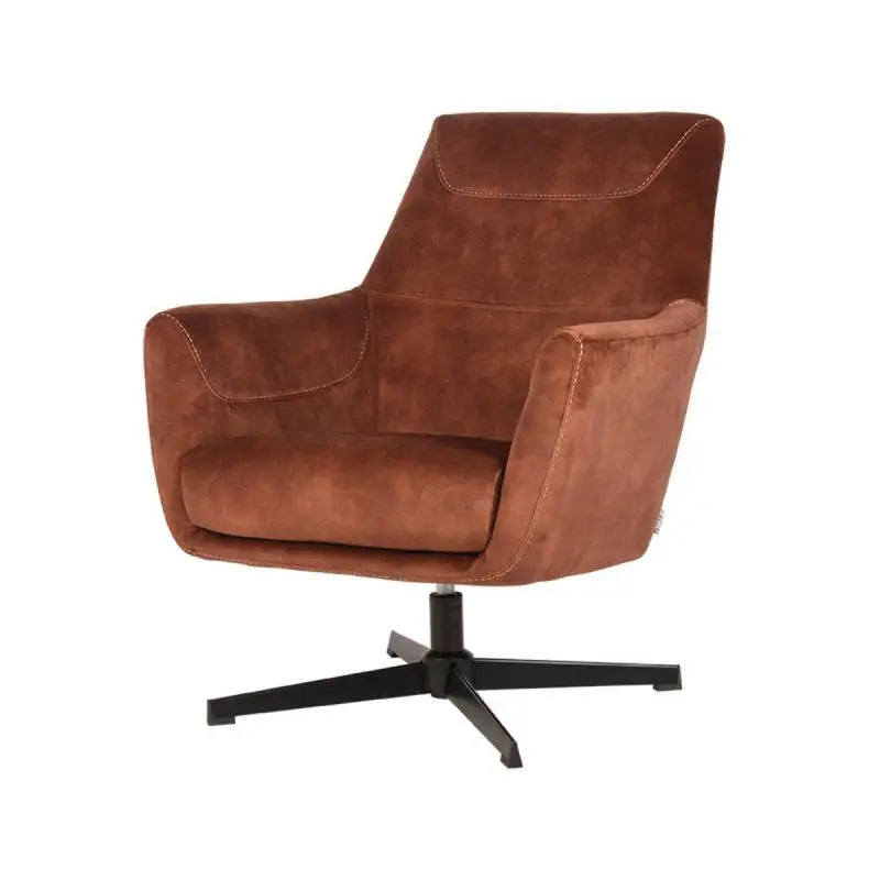 Fauteuil Industriel en velours avec accoudoirs
