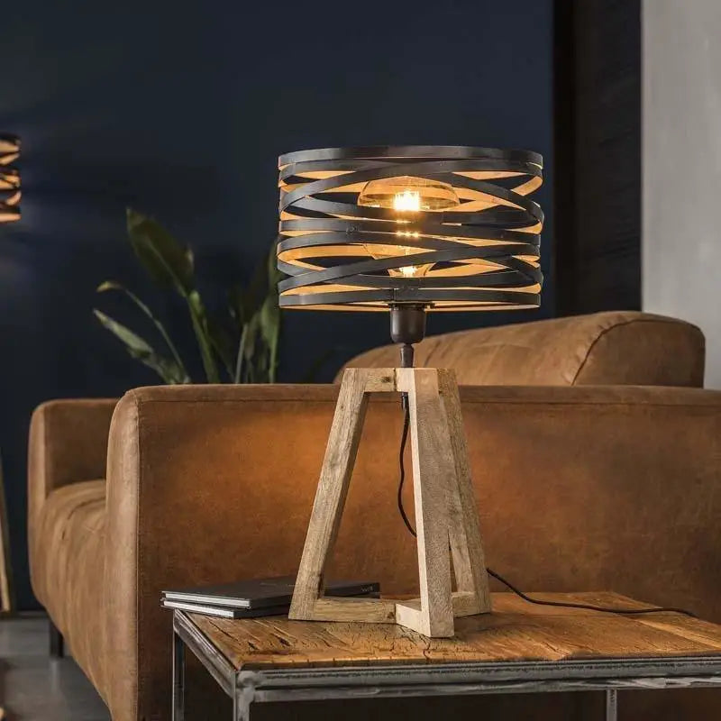 Lampe de table, lampe de chevet, lampe d'appoint, lampe en bois