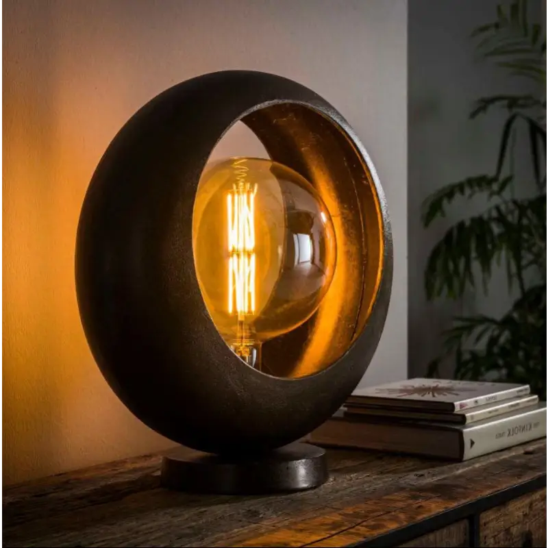 Lampe de chevet écritoire LED lampe en métal éclairage boules de verre noir