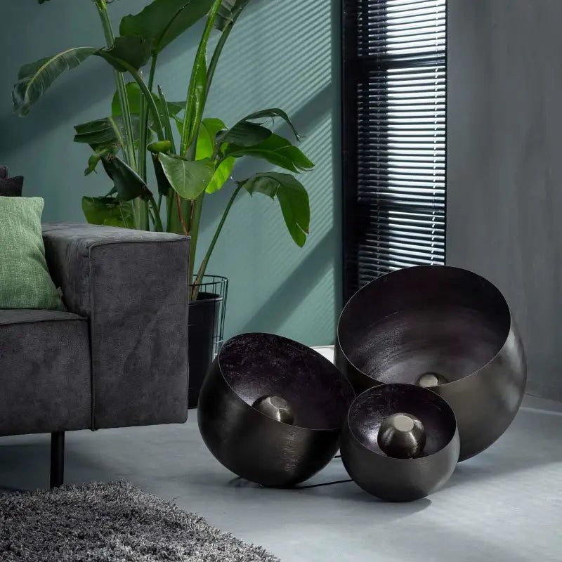 Lampe De Table Industrielle Métal Noir Ø45 lyadesign 