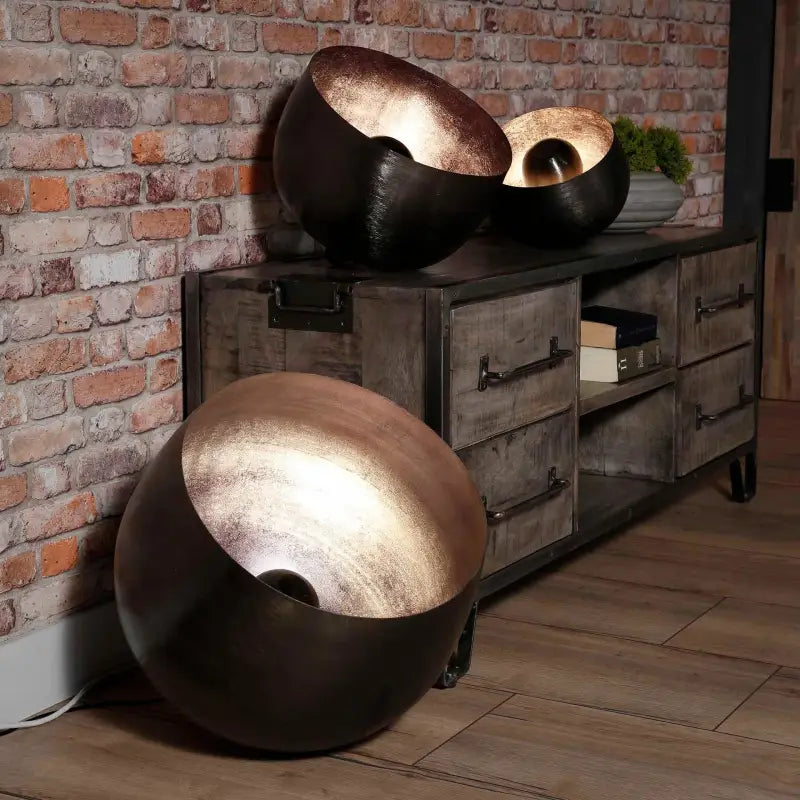 Lampe De Table Industrielle Métal Noir Ø45 lyadesign 