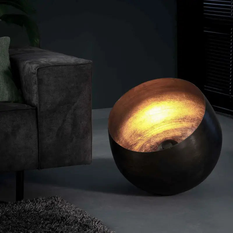 Lampe De Table Industrielle Métal Noir Ø45 lyadesign 